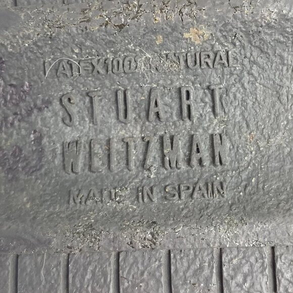 Vintage Stuart Weitzman 10 AAA Shoes Black Square Toe Mary Janes Suede? NARROW - Picture 8 of 10